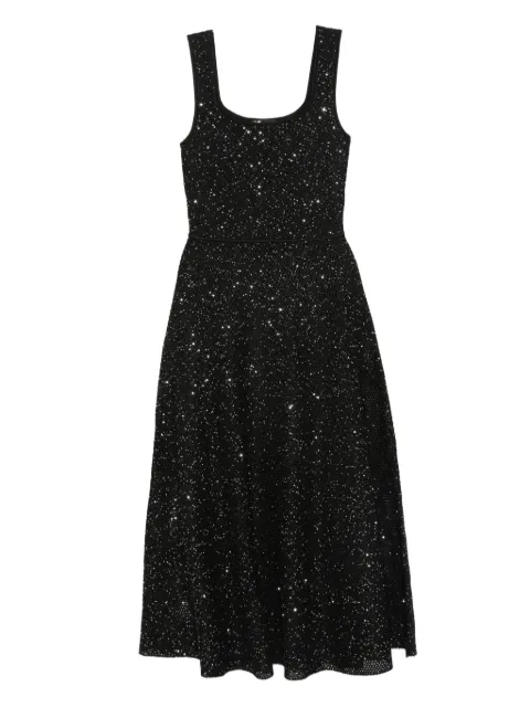 Maje rhinestone knit maxi dress Black MFPRO04615