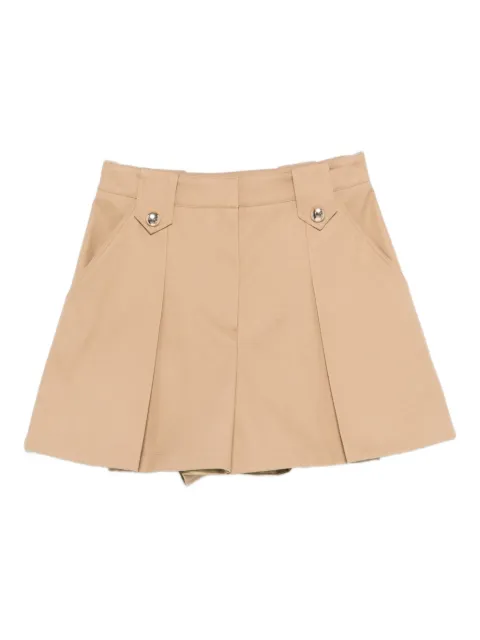 Maje pleated cotton shorts Neutrals MFPSH00704