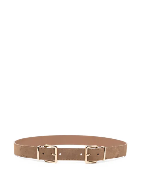 Maje double buckle suede belt Neutrals MFACE00482