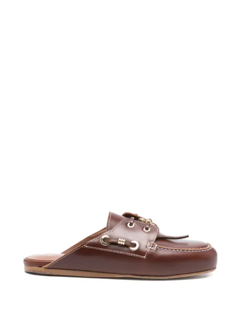 Maje leather boat mules Brown MFACH00905
