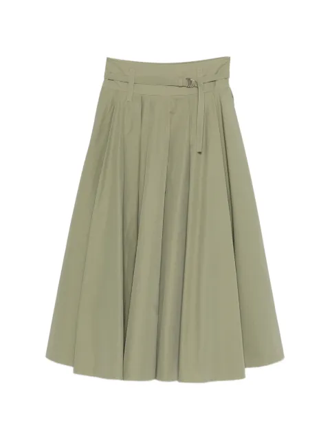 Maje cotton pleated maxi skirt Green MFPJU01671