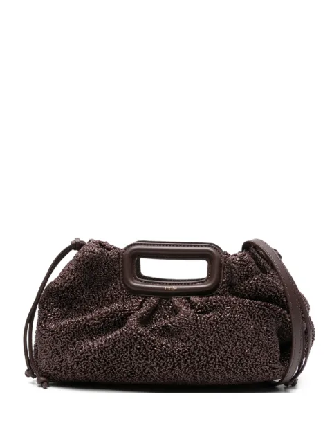 Maje mipli bouclé effect clutch bag Brown MFASA01429