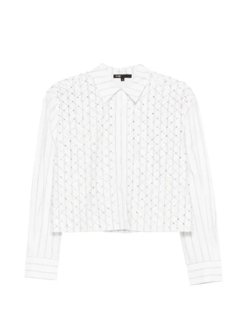 Maje beaded cropped shirt White MFPCM00710