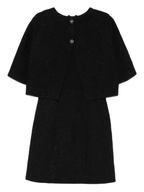 Maje 2-in-1 shiny tweed dress Black MFPRO04600