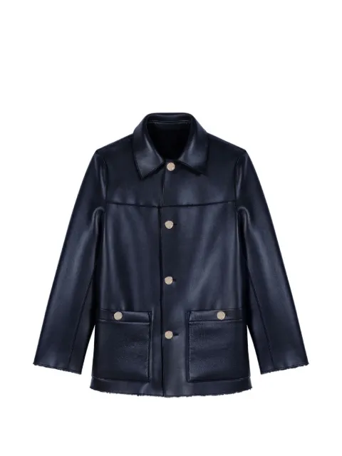 Maje reversible faux-shearling jacket Blue MFPOU01455