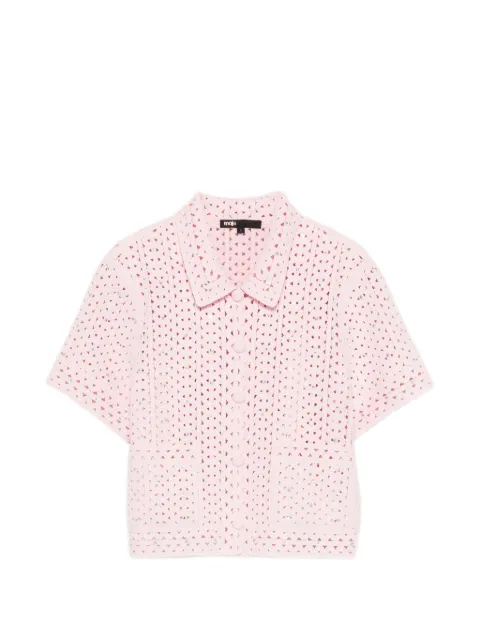 Maje rhinestone crochet cardigan Pink MFPCA00714