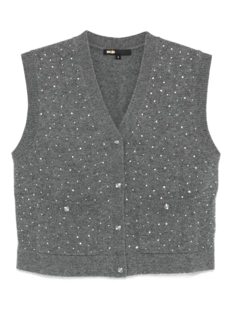 Maje rhinestone knit top Grey MFPTO01264