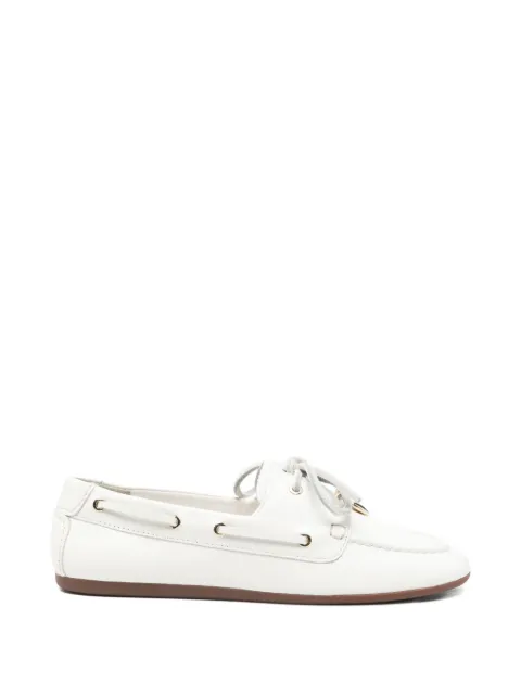 Maje leather boat shoes White MFACH00858