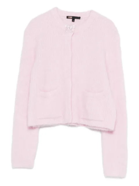 Maje jewelled bow cardigan Pink MFPCA00671