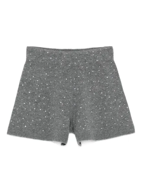 Maje knit shorts with rhinestones Grey MFPSH00706
