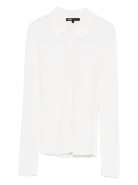 Maje ribbed polo jumper Neutrals MFPPU01002
