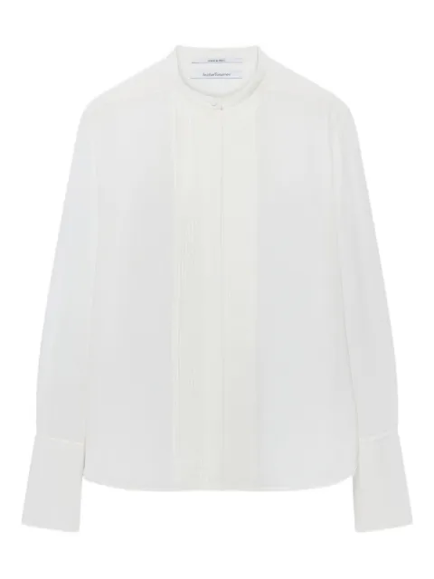 Another Tomorrow pleated tuxedo shirt White A225BL103SE