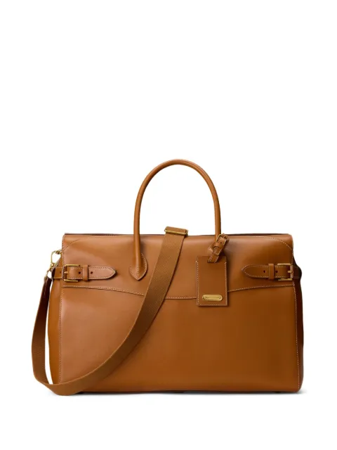 Ralph Lauren Purple Label Buckled Bedford Calfskin Duffel Brown 420P05166001