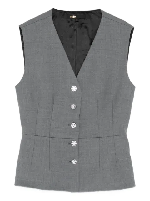 Maje jewel-button tailored jacket Grey MFPTO01259