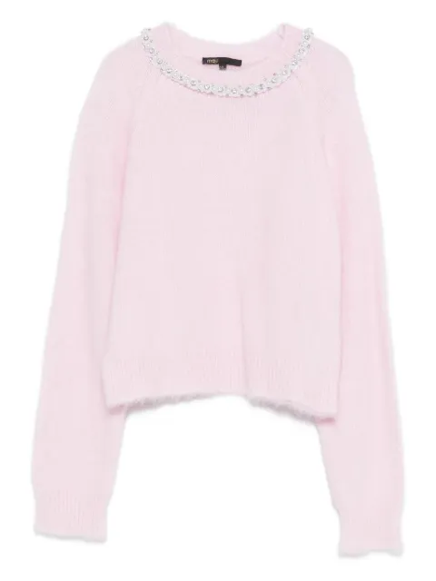 Maje removable jewel collar jumper Pink MFPPU00999