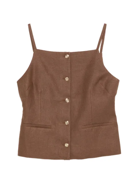 Maje linen blend top Brown MFPTO01350