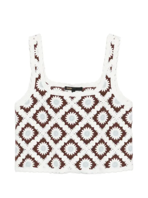 Maje floral crochet top White MFPTO01281