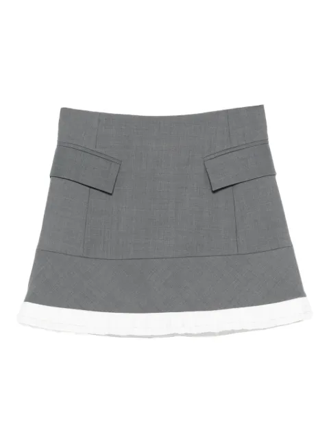 Maje A-line poplin skirt with ruffle Grey MFPJU01585