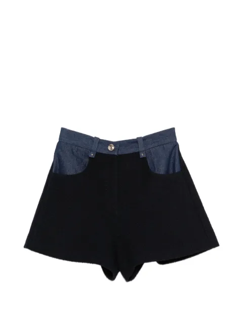 Maje tweed shorts with denim details Black MFPSH00710