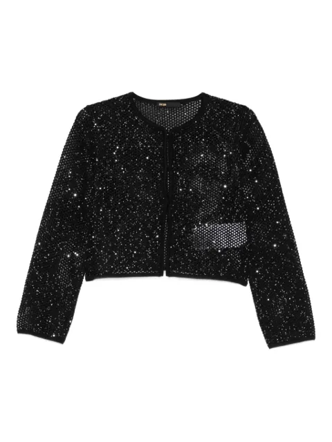Maje rhinestone knit cardigan Black MFPCA00691