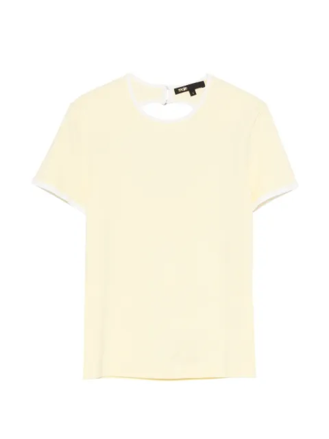 Maje round back cut-out sweater Yellow MFPPU01009