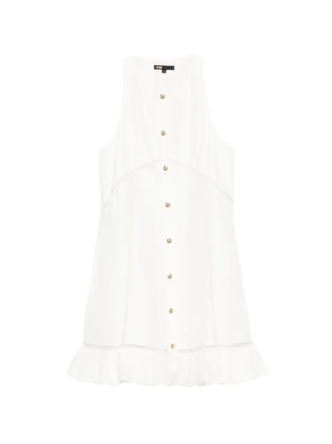 Maje embroidered linen-blend dress White MFPRO04695