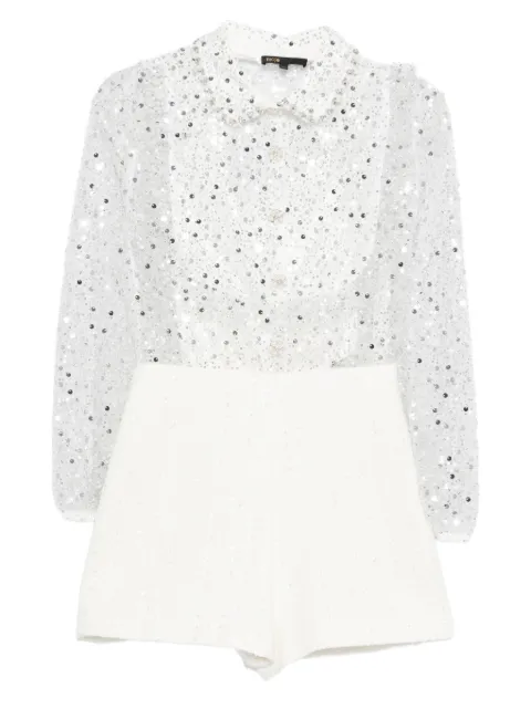 Maje sequin tweed jumpsuit White MFPCO00361