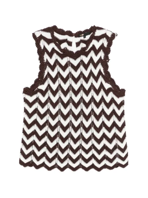 Maje chevron crochet top Brown MFPTO01296