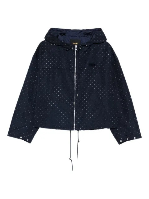 Maje rhinestone-embellished hooded jacket Blue MFPBL00816