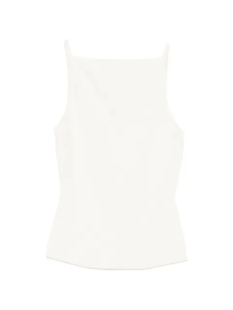 Maje square-neck ribbed top Neutrals MFPTO01351