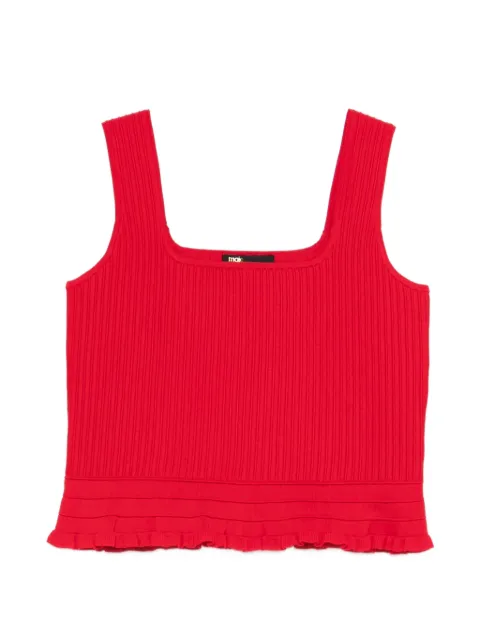 Maje ruffled knit top Red MFPTO01321