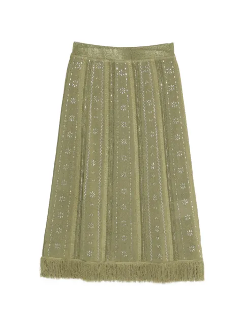 Maje knit skirt with rhinestone flowers Green MFPJU01627