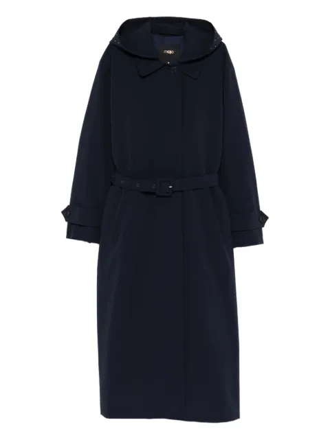 Maje removable rhinestone-hood trench Blue MFPOU01429