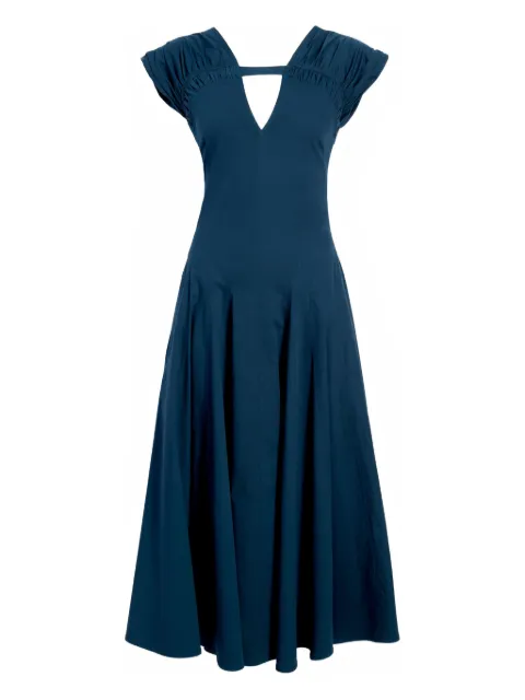 Proenza Schouler Manoela cut-out gathered midi dress Blue R2613024SC083E