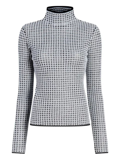 Proenza Schouler White Label Zella check high-neck top White WL2617647KW201