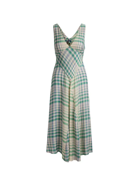 Polo Ralph Lauren plaid paneled A-line dress Neutrals 211A96353001