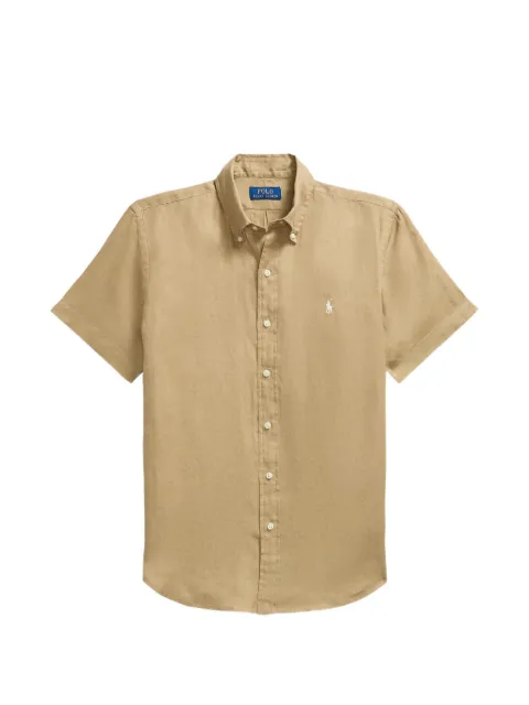 Polo Ralph Lauren embroidered custom linen shirt Neutrals 710968912502