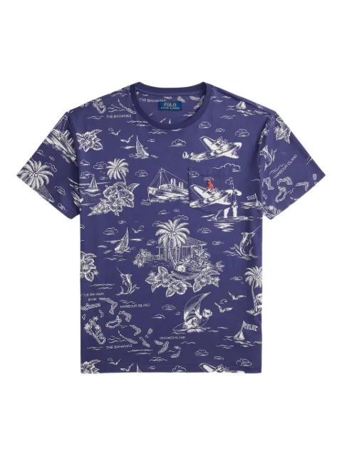 Polo Ralph Lauren Polo Bear- print T-shirt Blue 710B16619001