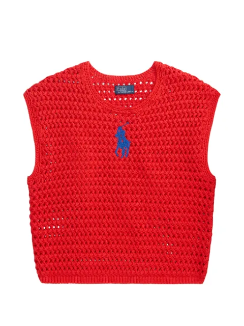 Polo Ralph Lauren crochet logo-detail top Red 211A12704001
