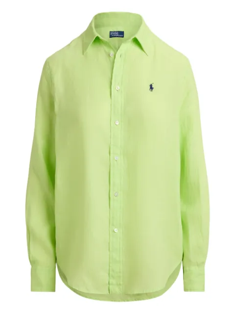Polo Ralph Lauren logo-embroidered linen shirt Green 211970730509