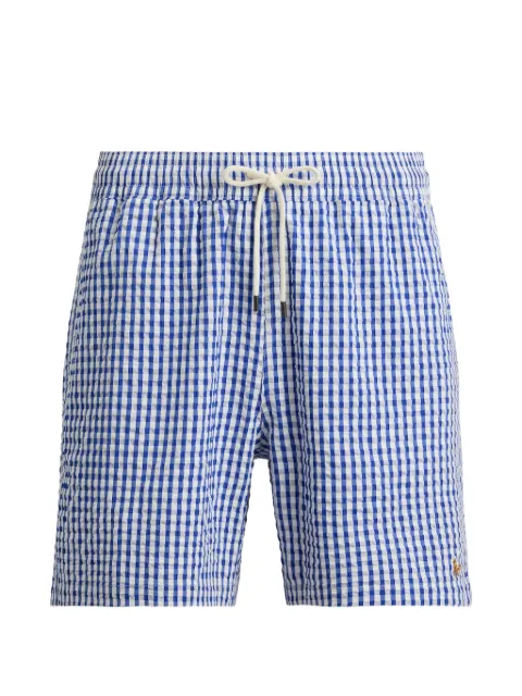 Polo Ralph Lauren gingham drawstring swim shorts Blue 710B13555002