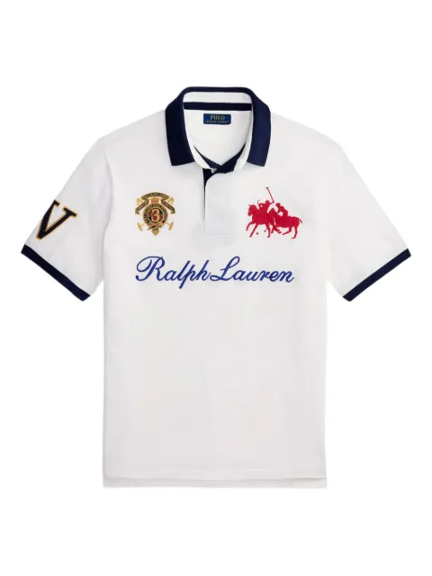 Polo Ralph Lauren embroidered-crest mesh polo shirt White 710B14219003