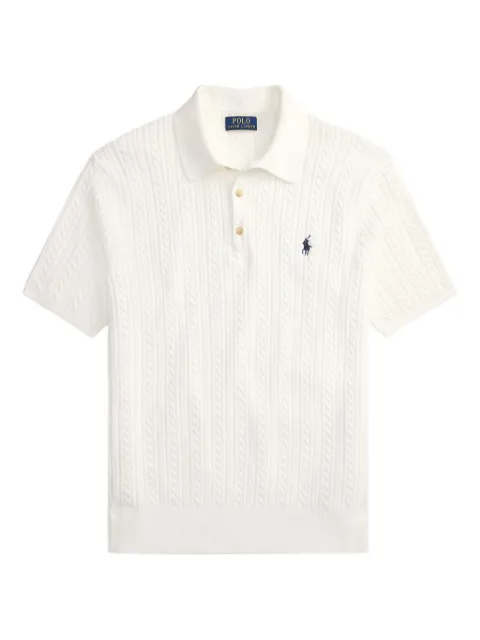 Polo Ralph Lauren cable-knit polo shirt White 710B13893002