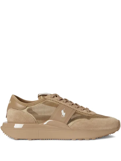 Polo Ralph Lauren train 89 mesh suede trainers Brown 804P04916002