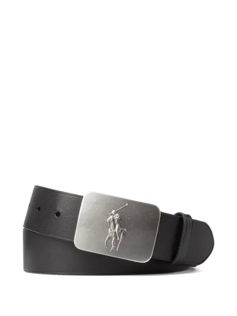 Polo Ralph Lauren Pony-plaque leather belt Black 405761965001