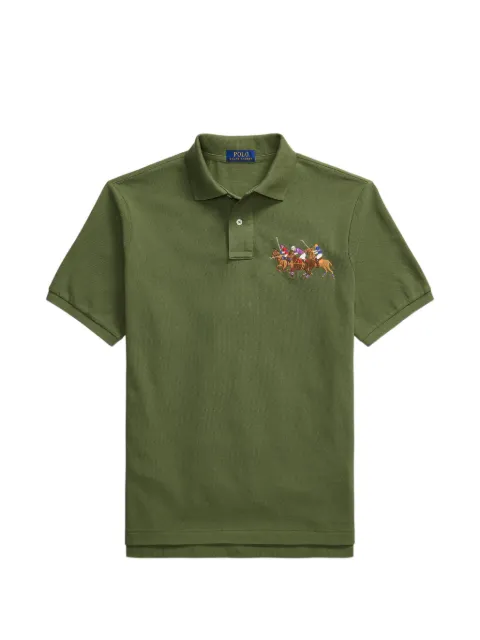 Polo Ralph Lauren embroidered triple-pony polo shirt Green 710B14216002