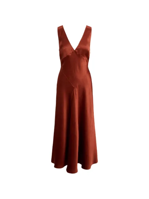 Polo Ralph Lauren V-neck sleeveless midi dress Brown 211A10973001