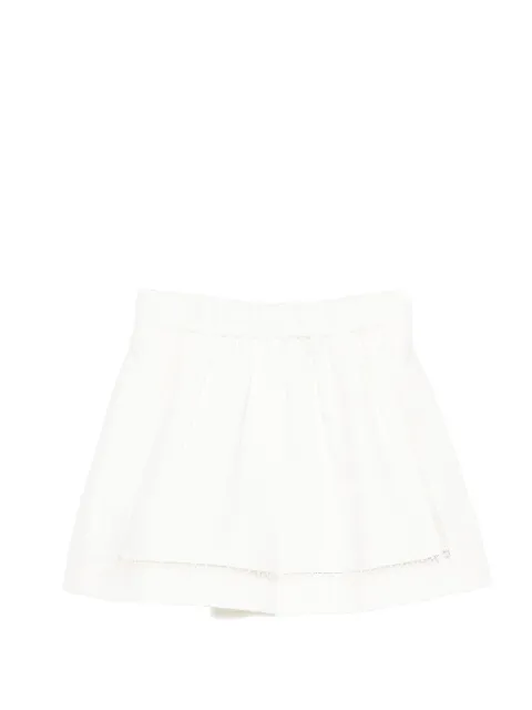 Maje embroidered linen blend shorts White MFPSH00726