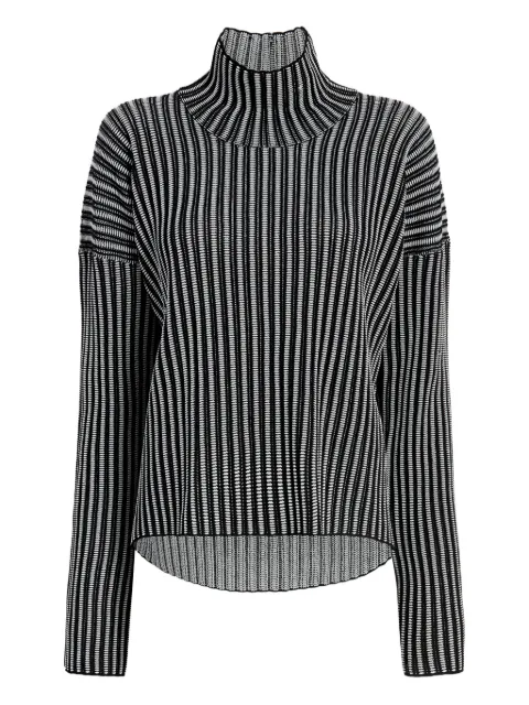 Proenza Schouler White Label ladder stripe knit elysia sweater Black WL2617672KW328