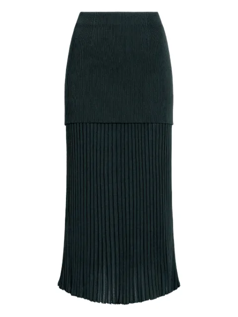 Proenza Schouler Luiza ribbed midi skirt Green R2617309KY410